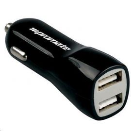 PROMATE 3100mA Dual Port USB Car Charger. 3.1A Total Output. Short-Circuit & Over-Charge