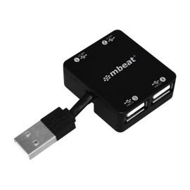 mbeat Super mini 4 port USB 2.0 hub with tuck-away cable design