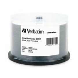 Verbatim CD-R 700MB 50Pk White Wide Inkjet 52x Azo