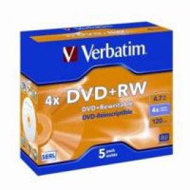 Verbatim DVD+RW 4.7GB 5Pk Jewel Case 4x