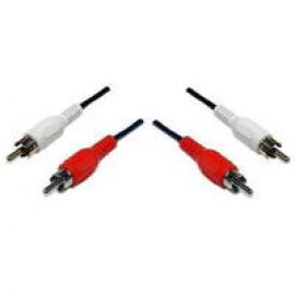 Dynamix 2 X RCA PLUGS to 2 X RCA PLUGS 1M MALE to MALE Coloured Red & White