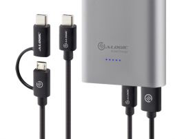 ALOGIC USB-C 15200mAh Portable Power Bank - Space Grey with Power Delivery- W/  USB A to USB-C + Micro USB Cable  & USB-C to USB-C Cables