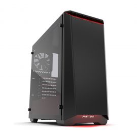 Phanteks Eclipse P400S Mid Tower Case Silent Edition - Tempered Glass Black/Red Edition (No PSU)
