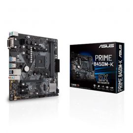ASUS PRIME B450M-K mATX For AMD Ryzen Socket AM4, AMD B450 Chipset, 2X DDR4-3200 M.2 SATA3, USB 3.1 