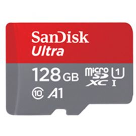 SANDISK ULTRA MICROSDXC, SQUAR 128GB, U1, C10, A1, UHS-1, 100MB/S R, 4X6, SD ADAPTOR, 10Y