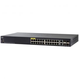 Cisco 350 Series SG350-28MP L3 Managed Switch, 24 Ports GbE (24 Ports PoE+, Max 382W), 2 Ports SFP, 