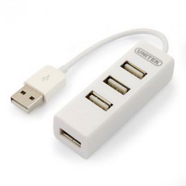 UNITEK USB 2.0 4 Port Hub. Plug and play. Backward compatilbe with  USB1.1. Colour White