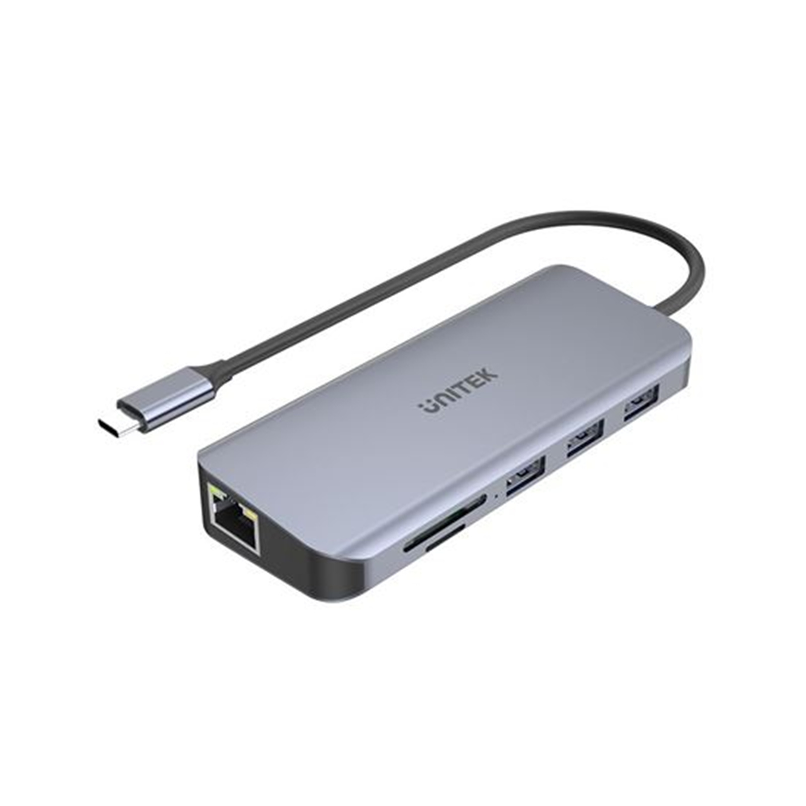 Unitek D1026B 9-in-1 USB 3.1 Multi-Port    Hub with USB-C Connector. Includes 1x HDMI Port1xVGAPort 3x USB-A Ports 1x RJ45 Card Reader Plus PD 100W.