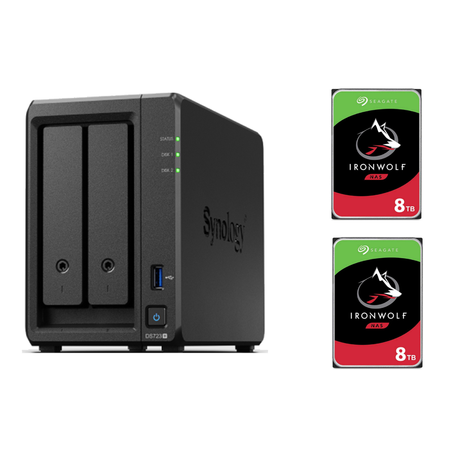Synology DS722+ 2 Bay Ryzen 2GHz DC 2GB RAM NAS 3Yr Wty