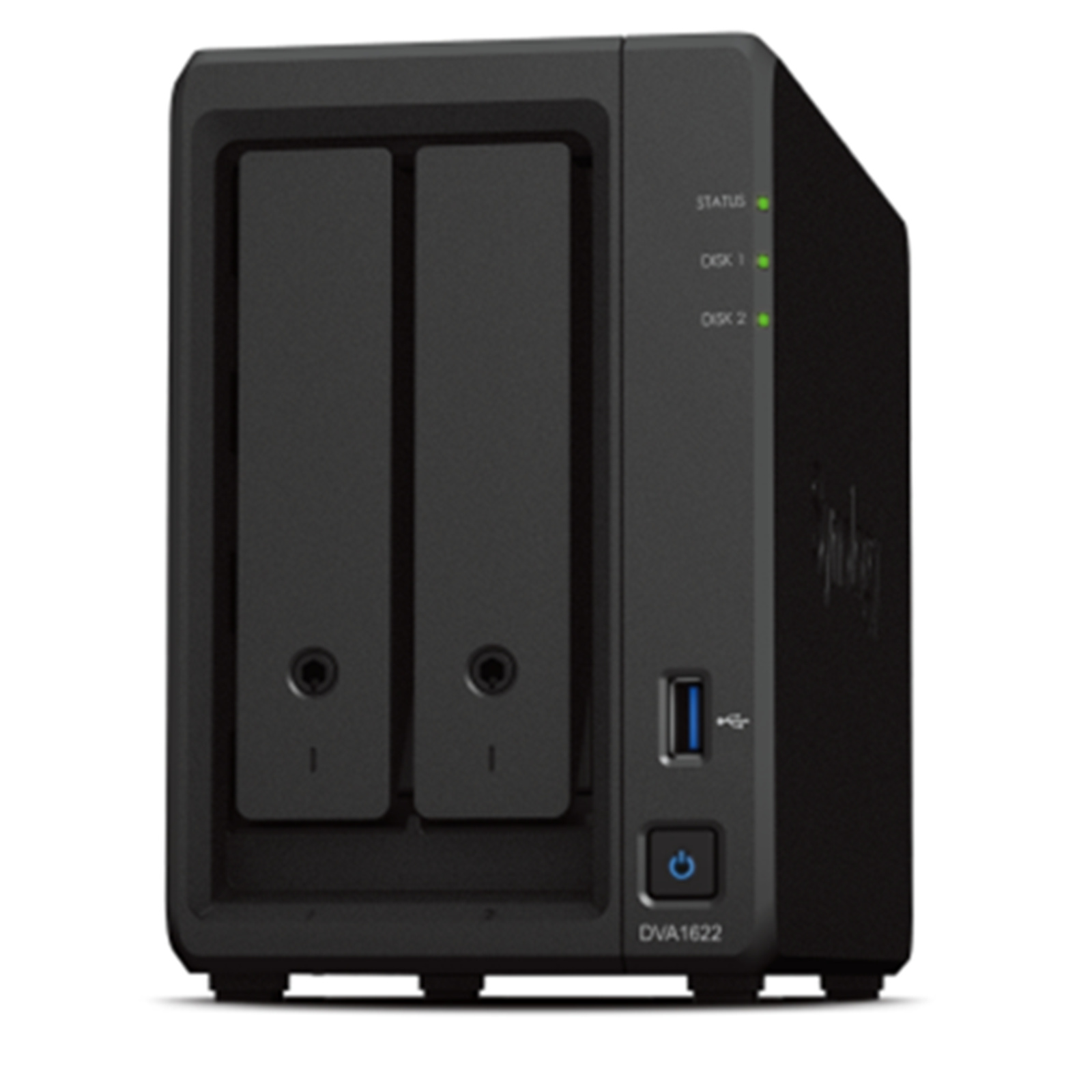 Synology AI-powered Video Surveillance DVA1622 2-Bay NAS Intel Quad Core Upto 2.7 GHz Intel UHD Graphics 600 6GB DDR4 1x GbE 2x USB 3.2 8 Camera License Included (16 Licenses Max)