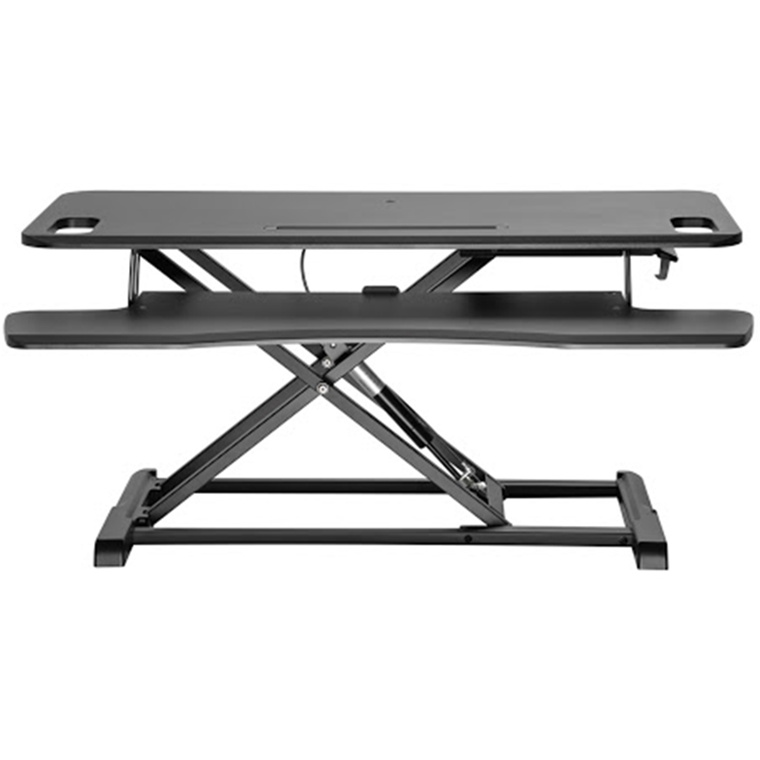 Brateck Lumi DWS28-02NBLK Gas-Spring Scissor lift     Desktop Sit-Stand Workstation - Height adjustable 110-505mm Work surface size 950x400mm (LxW) - Work surface weight cap - 15kgs - Colour Black