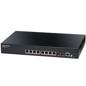 EDGECORE 8 Port Gigabit PoE+ Web Smart Pro Switch. 2 SFP & 8 RJ-45 PoE ports. Power Budget: 125W. 1x RJ45 Console port. Fanless design. 