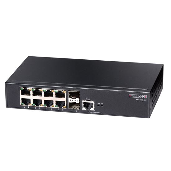 EDGECORE 8 Port (2 SFP & 8 RJ-45) Gigabit Web-Smart Pro Switch. 1x RJ45 Console port. Fanless design. External Power.  