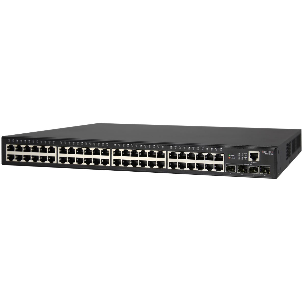 EDGECORE 48 Gigabit PoE+ & 4 SFP Ports Managed L2+ Switch. Power Budget: 370W. 1x RJ45 Console port. Comprehensive QoS, Enhanced Security with Port security limits.