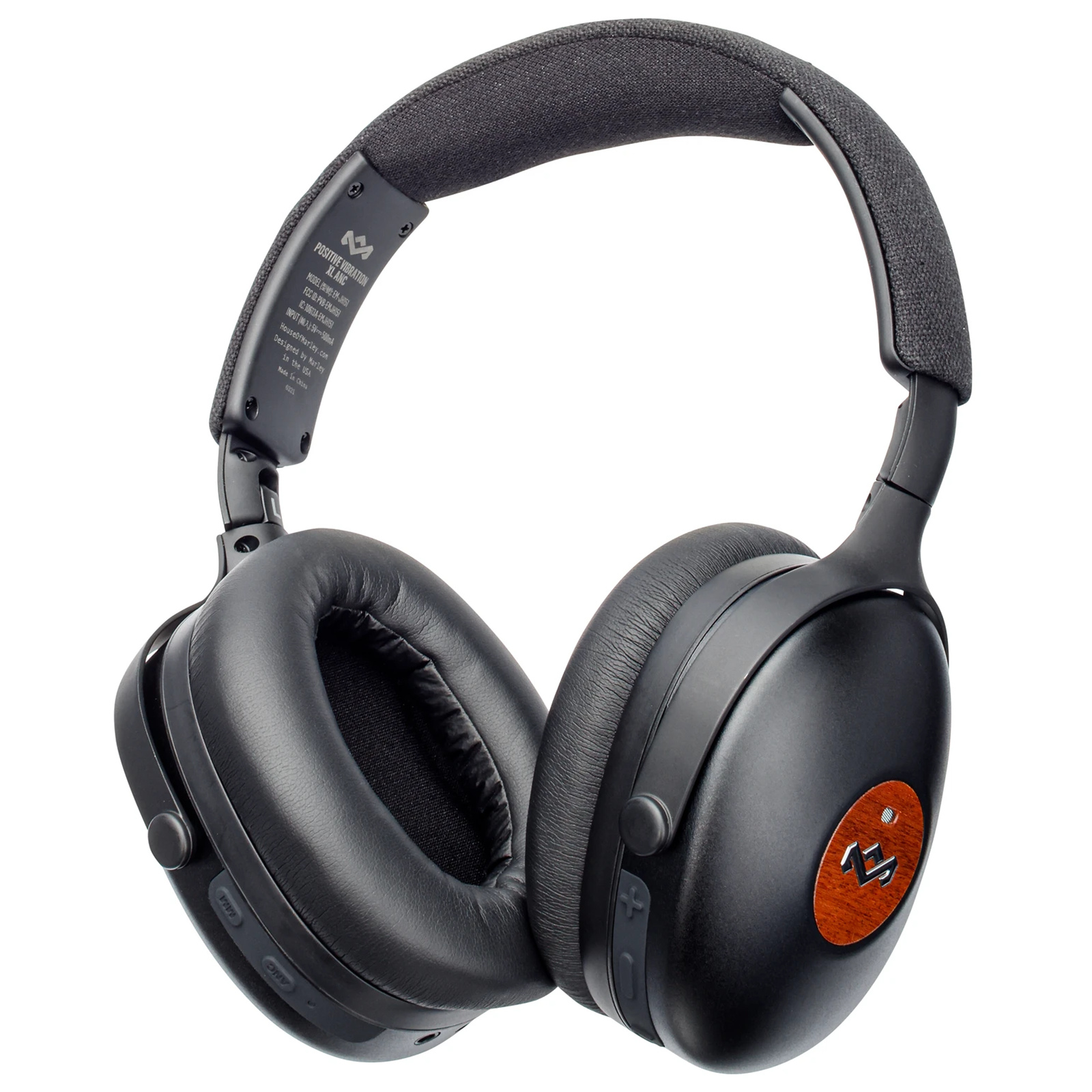 MARLEY Positive Vibration XL ANC Wireless Over-Ear Noise-Cancelling Headphones - Signature Black Bluetooth 5.0 - Type-C quick charge + up to 24hrs battery - Carry bag included