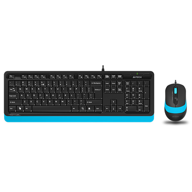 A4Tech Fstyler F1010 USB Wired Multimedia Keyboard Mouse Combo, Laser Inscribed Keys, 1600 DPI      