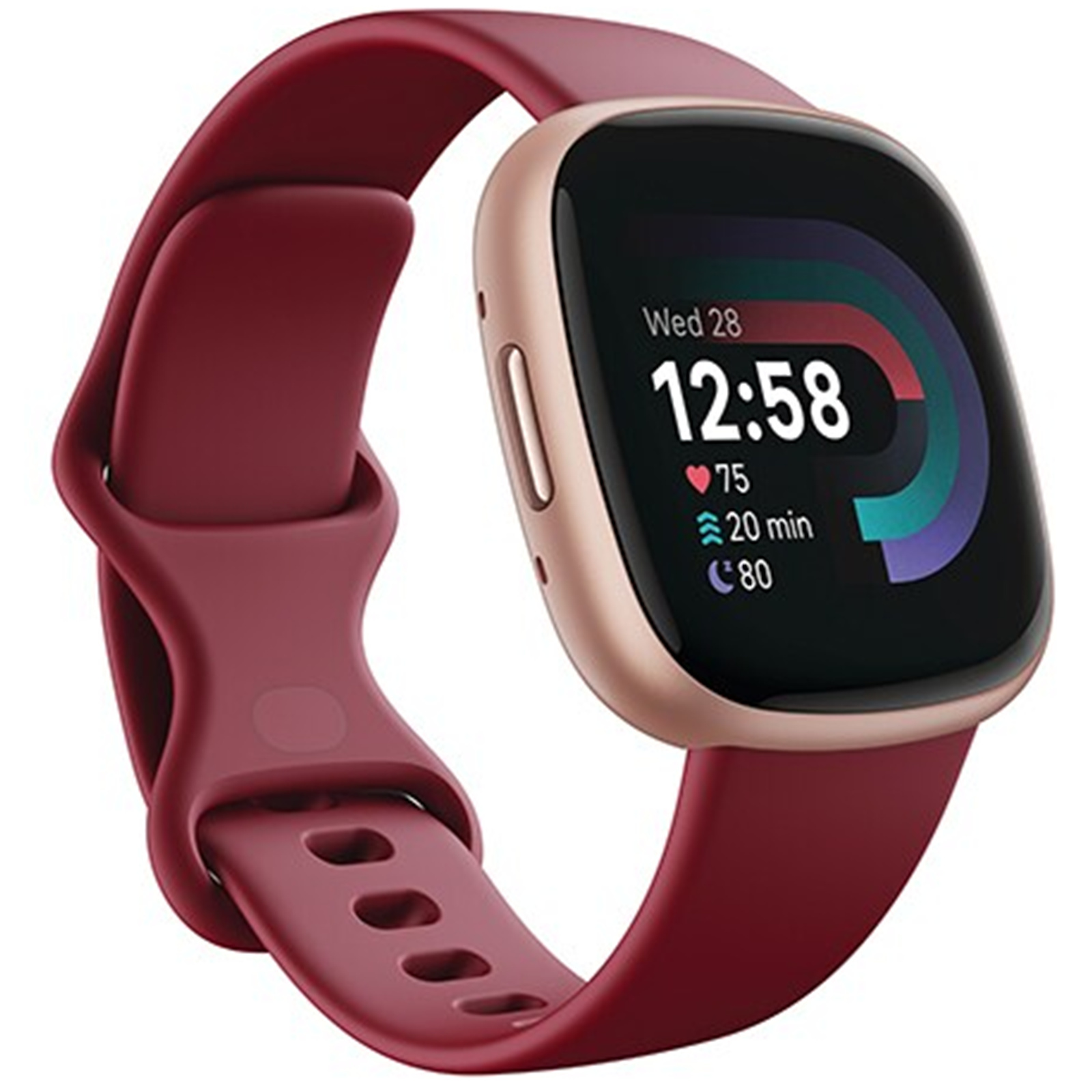 Fitbit Versa 4 Smart Watch - Beet Juice / Copper Rose Built-in GPS - 24/7 Heart Rate Monitoring - Alexa Built-in - Oxygen Saturation