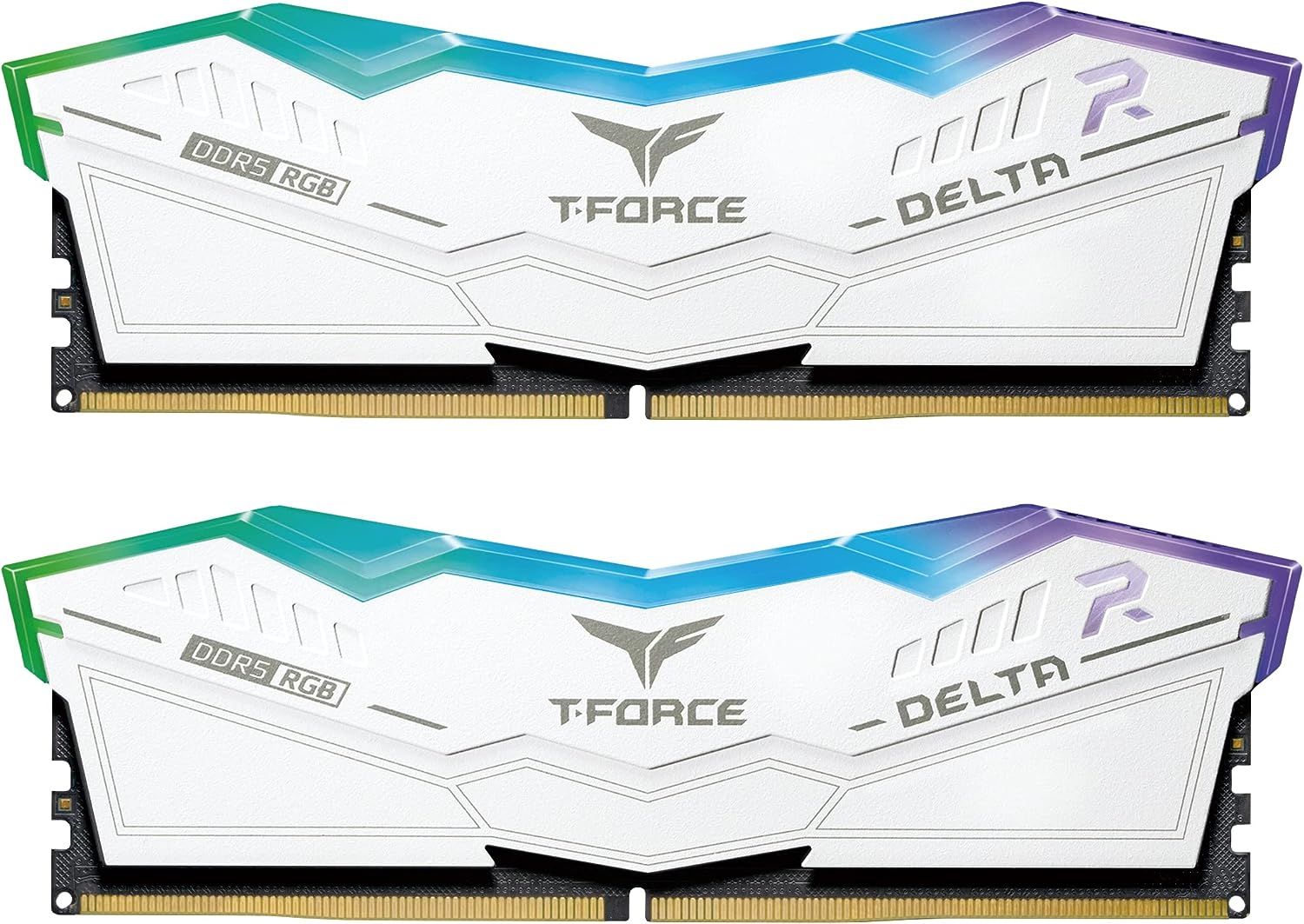 TEAM T-FORCE DELTA RGB 32GB (2 x 16GB) DDR5 6000 GAMING MEMORY WHITE HS with RGB