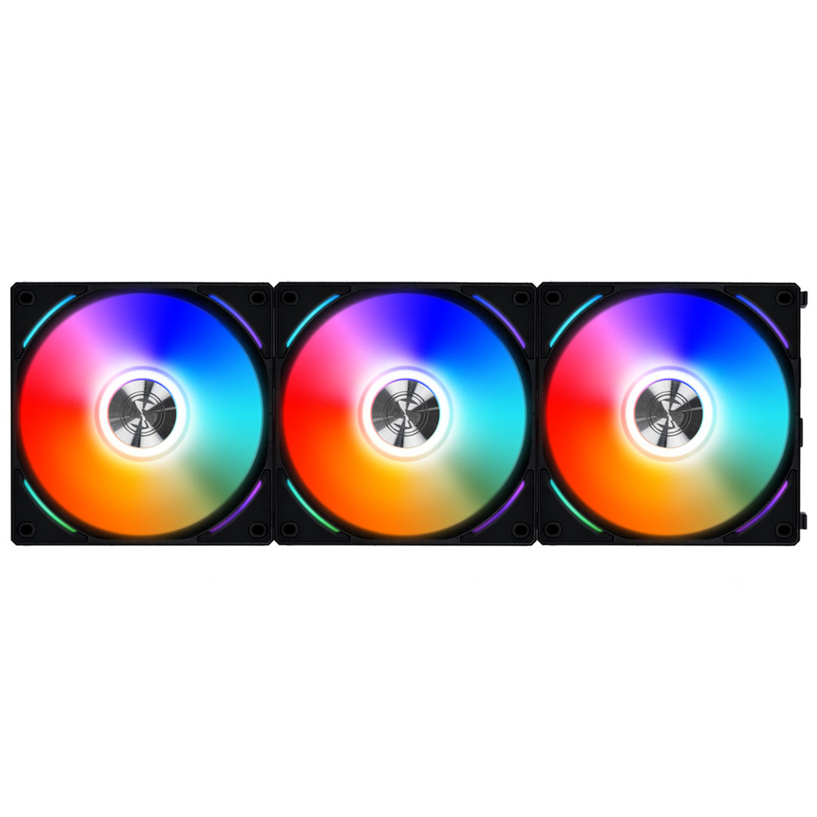 Lian Li UNI FAN AL120 Digital Addressable RGB 120 Fan with Controller, Triple Pack, Black           