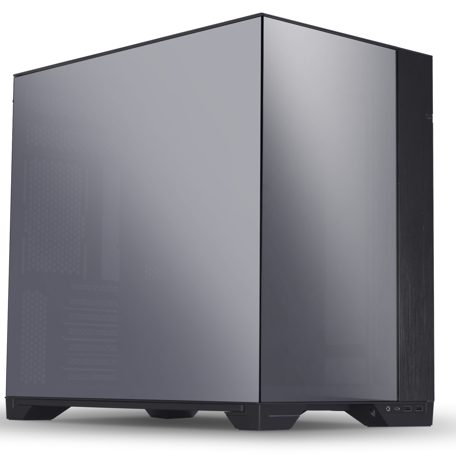 Lian Li O11 VISION Chrome Version ATX MidTower Gaming Case Tempered Glass CPU Cooler Support Upto 167mm GPU Support Up To 455mm 7x PCI 360mm Radiator Supported Front I/O: 2x USB 1x Type C HD Audio