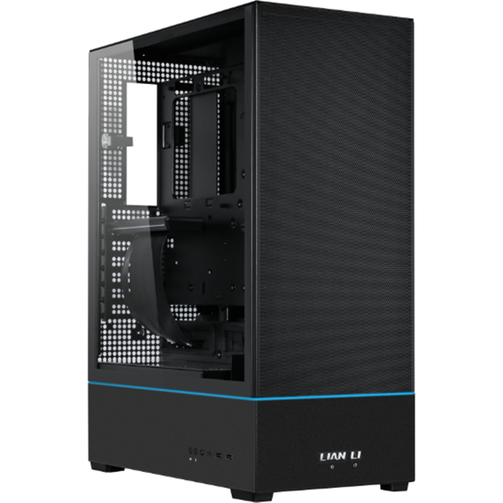 Lian Li SUP 01 Black ATX MidTower Gaming Case Tempered Glass Pre-mounted PCIE 4.0 Riser cable for front-positioned GPU 360mm Radiator Supported 8x PCI Slots Front: 2x USB 1x Type-C HD Audio