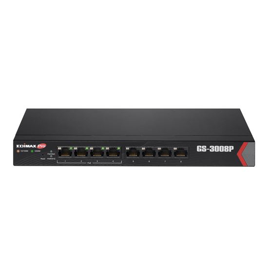 EDIMAX 8 Port Gigabit Web Managed Switch with 4 PoE+ Ports. Power Budget: 72W. Designed for SOHO networks. Delivery Distance of up to 200m. Auto-detect powered devices