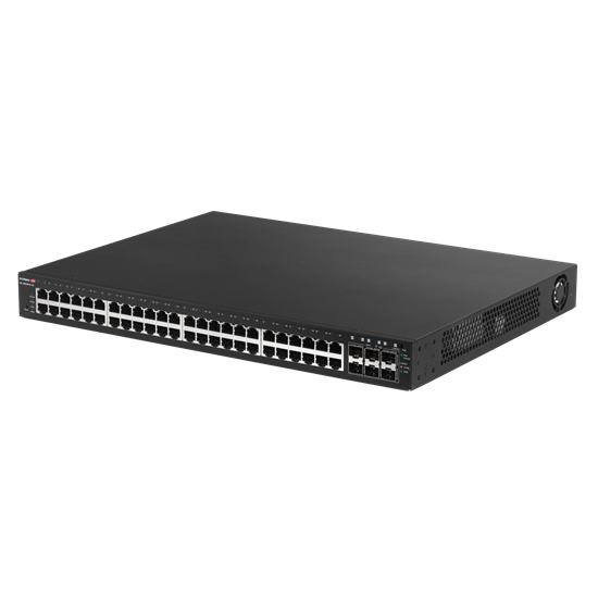 EDIMAX 54-Port Gigabit PoE+ Long Range Web Smart Switch. 48 Gigabit Ethernet PoE+ Ports and 6 10GbE SFP+ Ports. PoE up to 200m at 10Mps. Supports up to 30W per Port.