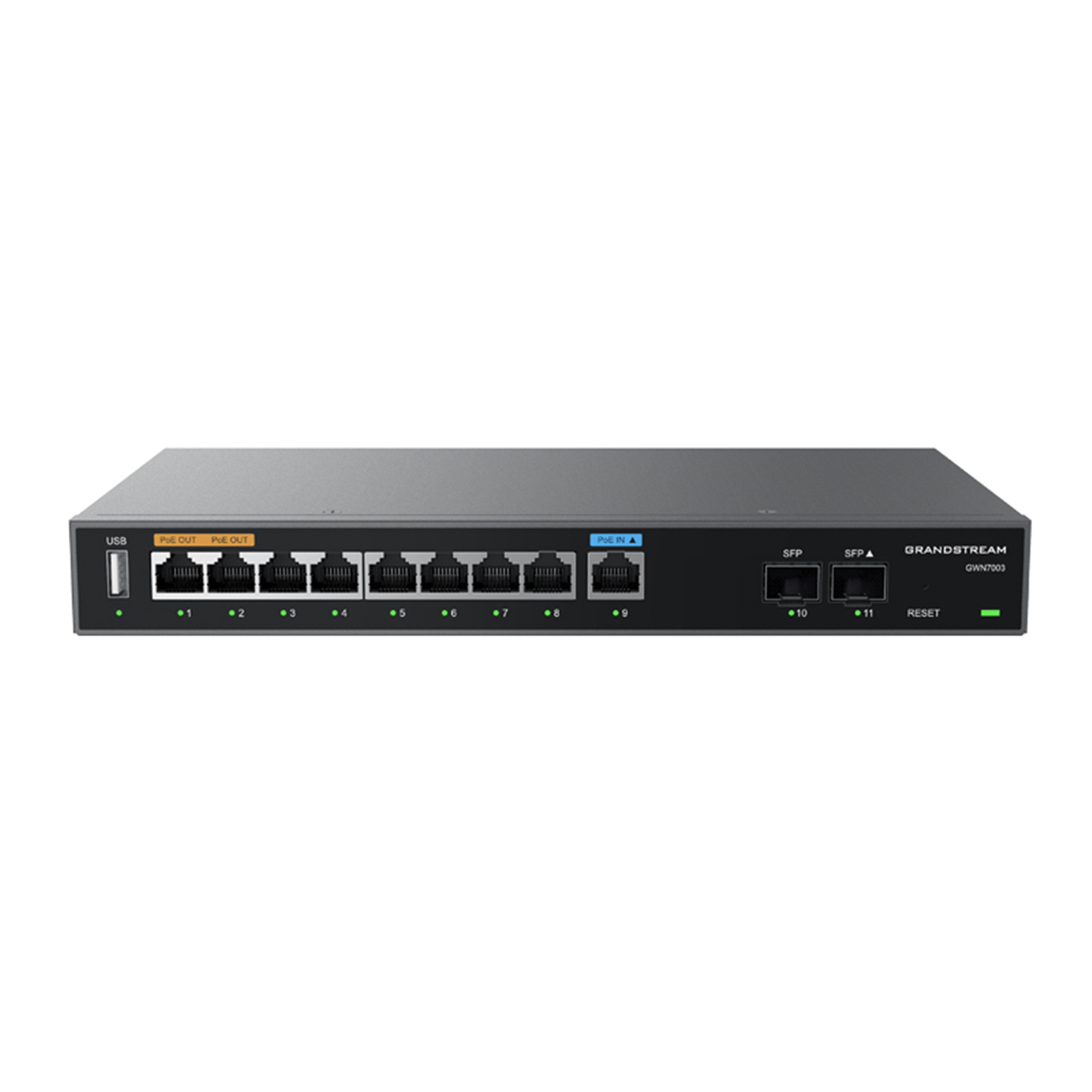 Grandstream GWN7003 Multi-WAN Gigabit VPN Router  Hardware 9 x GigE 2 x SFP
