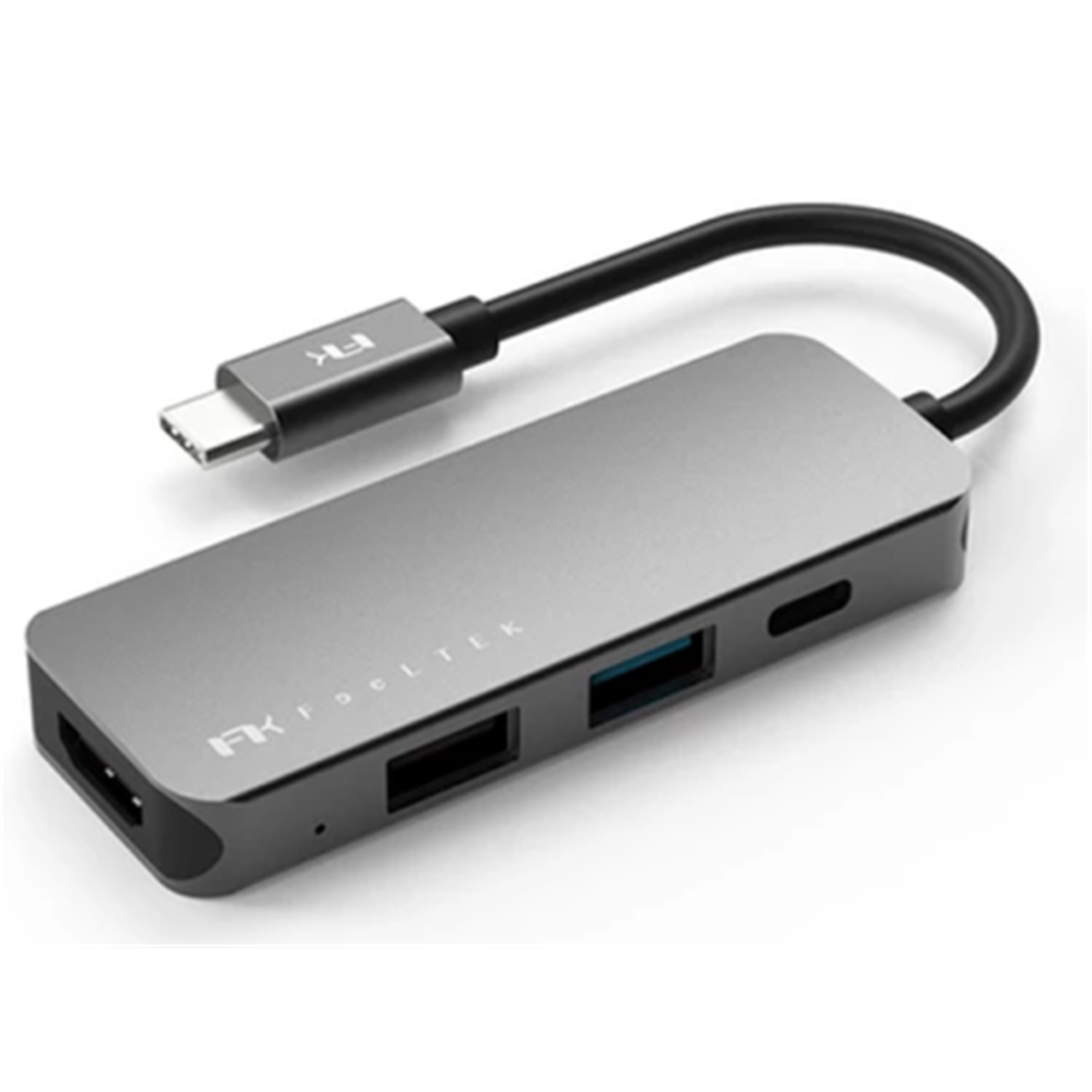 Feeltek Portable 4 in 1 USB-C PD USB Hub, 1x 4K HDMI, 1x 100W PD USB-C, 1x USB 3.0, 1x USB 2.0      