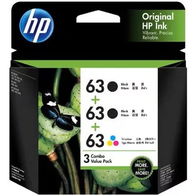 HP #63 ClrBlk Ink 3YP09AA