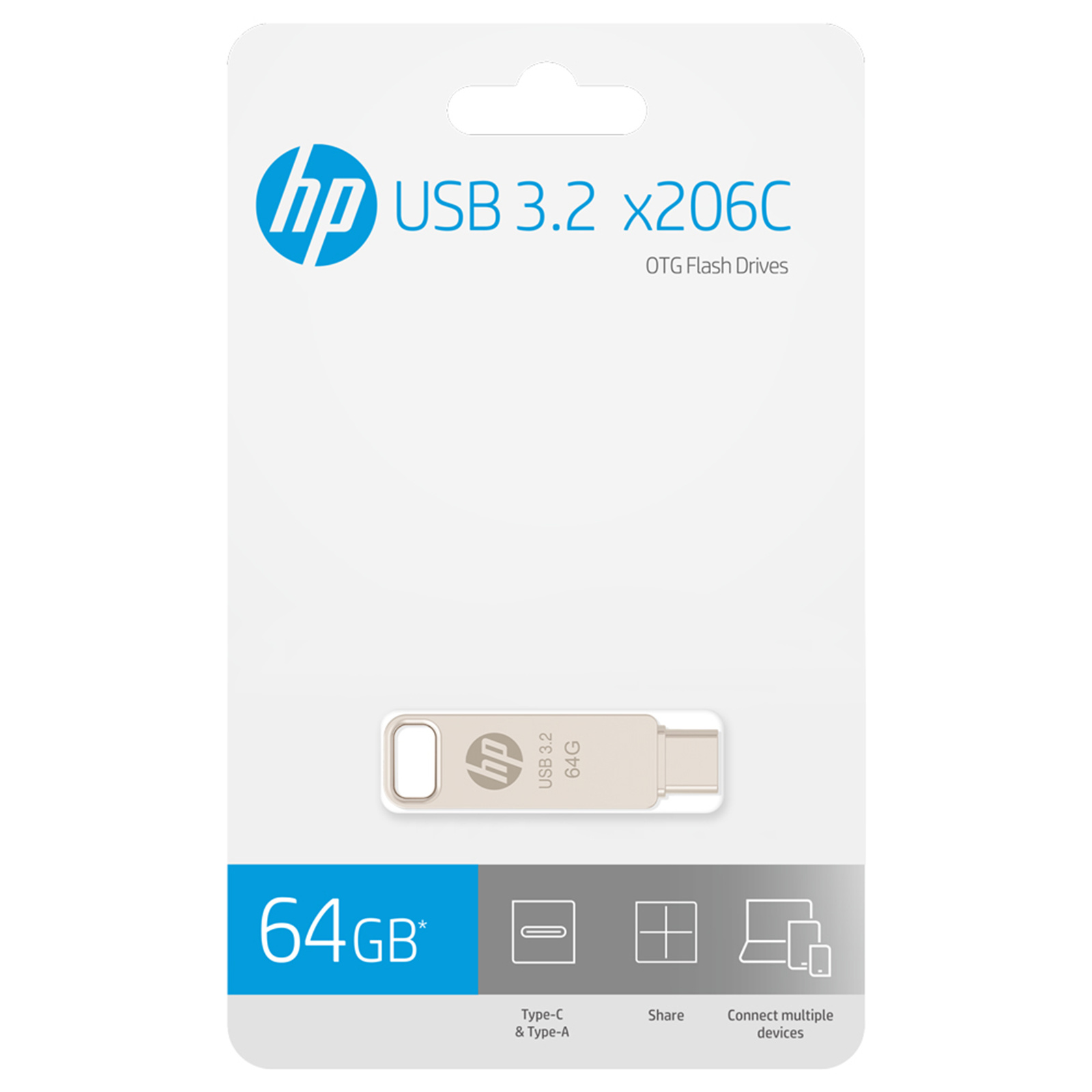 HP x206C OTG USB-C Flash Drive - 64GB USB 3.2