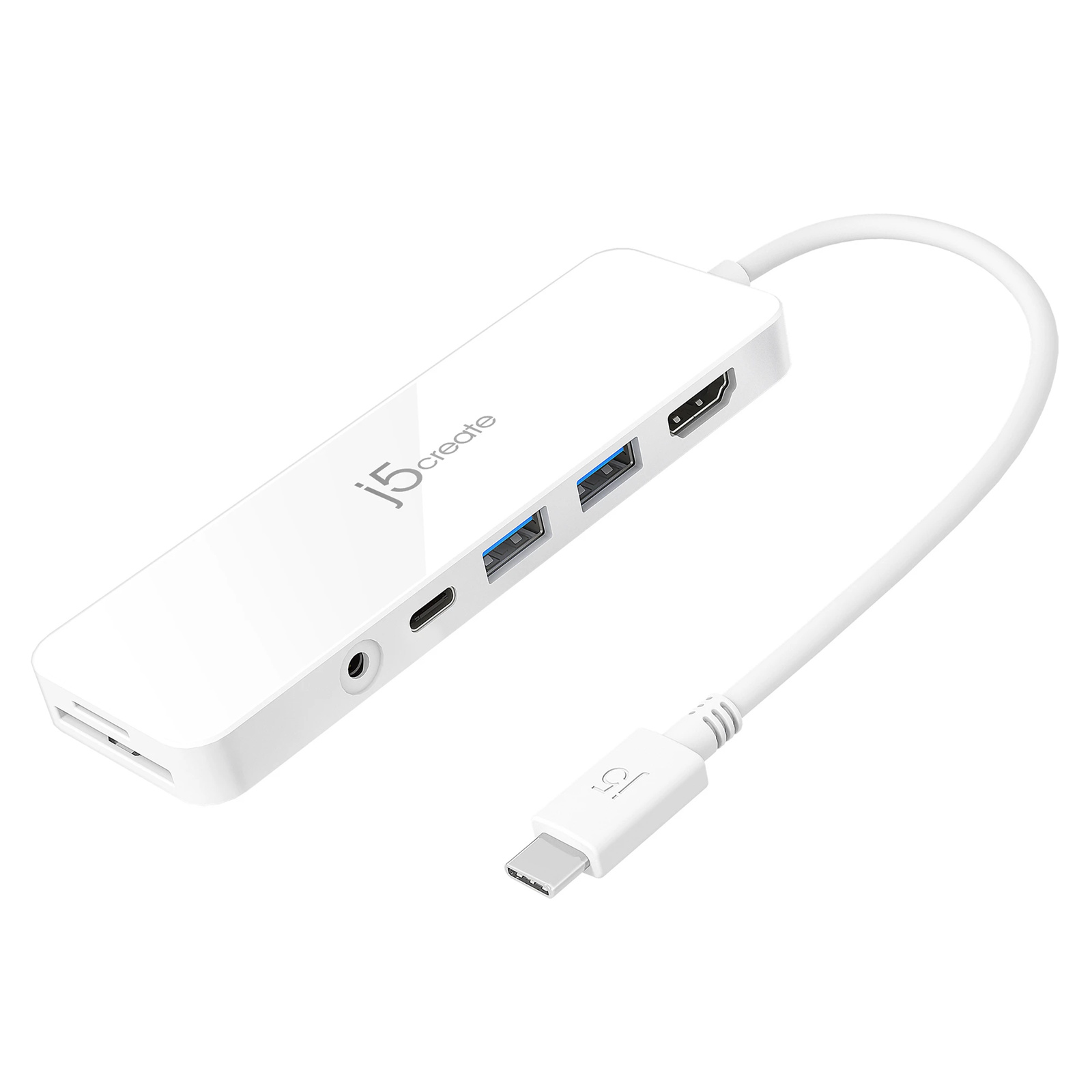 J5create USB-C 60 Power Delivery Multi-Port Mini Hub, 1x 4K HDMI, 2x USB3.1, 1x microSD & SD Card   