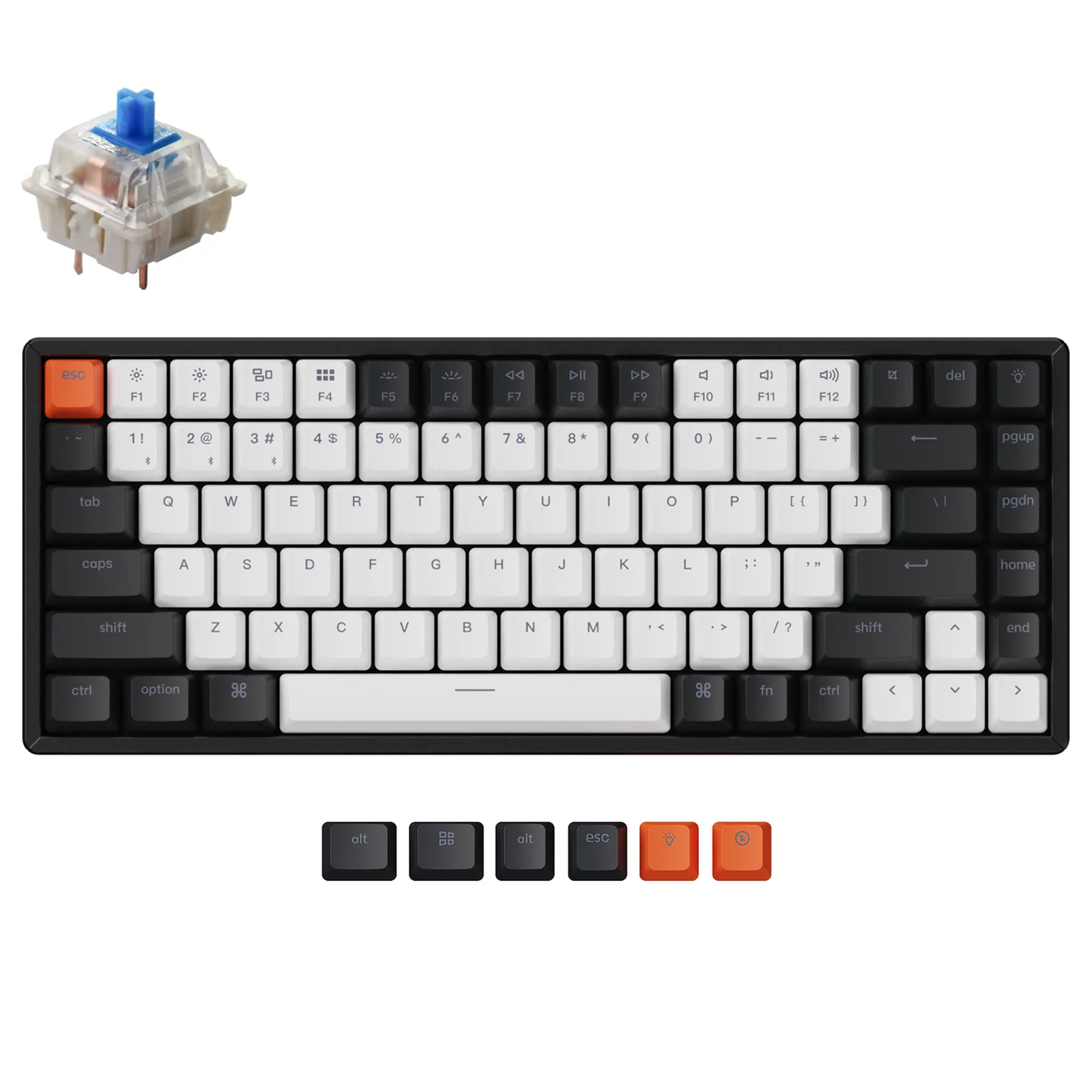 Keychron K2 84 Key Aluminum Frame Hot-Swappable  Gateron  Mechanical Keyboard  RGB Blue