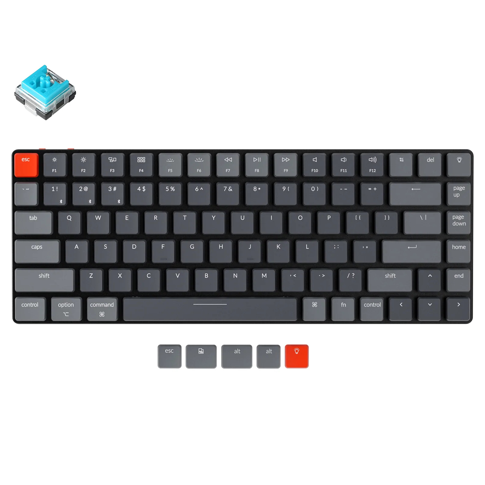 Keychron K3  84 Key Low Profile Hot-Swappable Optical Mechanical Keyboard  RGB Blue