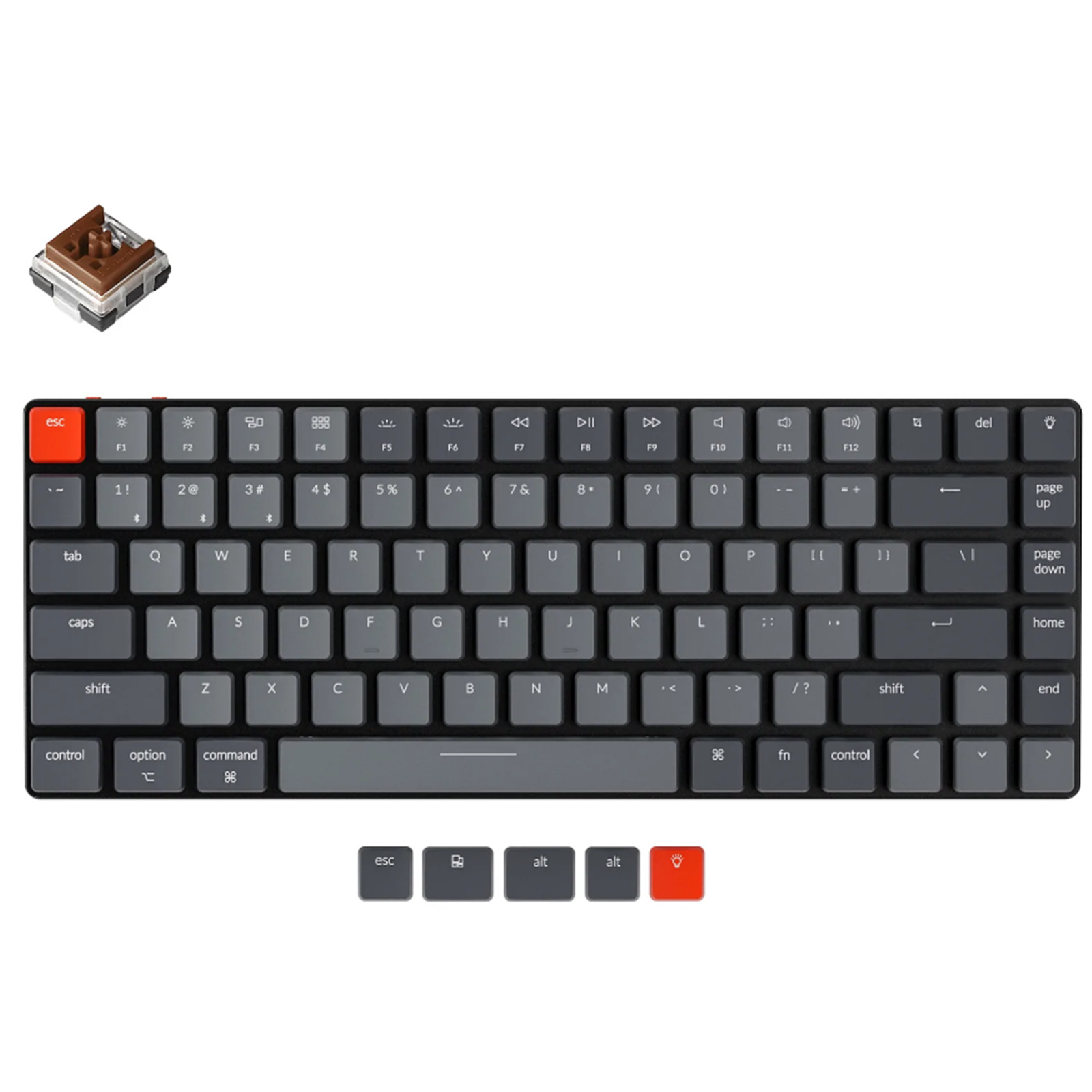 Keychron K3  84 Key Low Profile Hot-Swappable Optical Mechanical Keyboard  RGB Brown