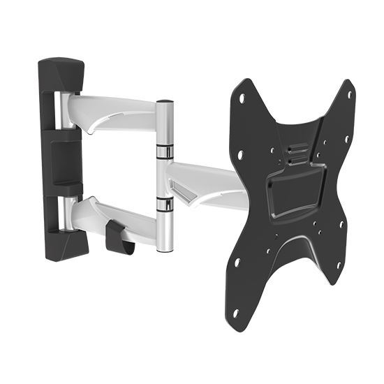 BRATECK 23''-42'' Full motion TV wall bracket. Tilt and swivel. Supports VESA 75x75,100x100,200x100,200x200. Max Load 30Kgs. Max arm extension - 410mm. Colour: Black. Curved Display Compatible.