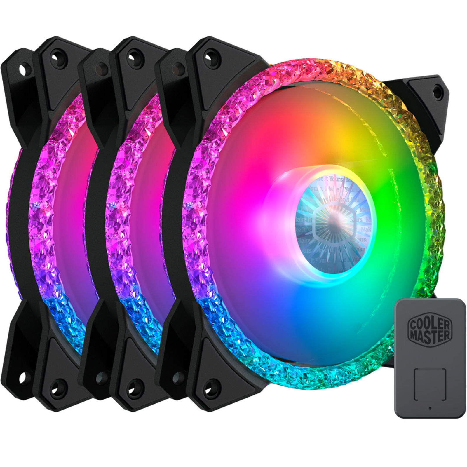 Cooler Master MF120 Prismatic 120mm Fan Kit 3x 120mm Pack, included addressable RGB controller      