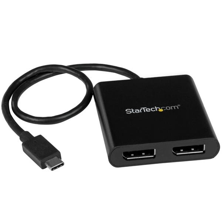 StarTech MSTCDP122DP 2-Port USB-C to DisplayPort MST Hub - 4K 30Hz - Dual Monitor Video Adapter -   