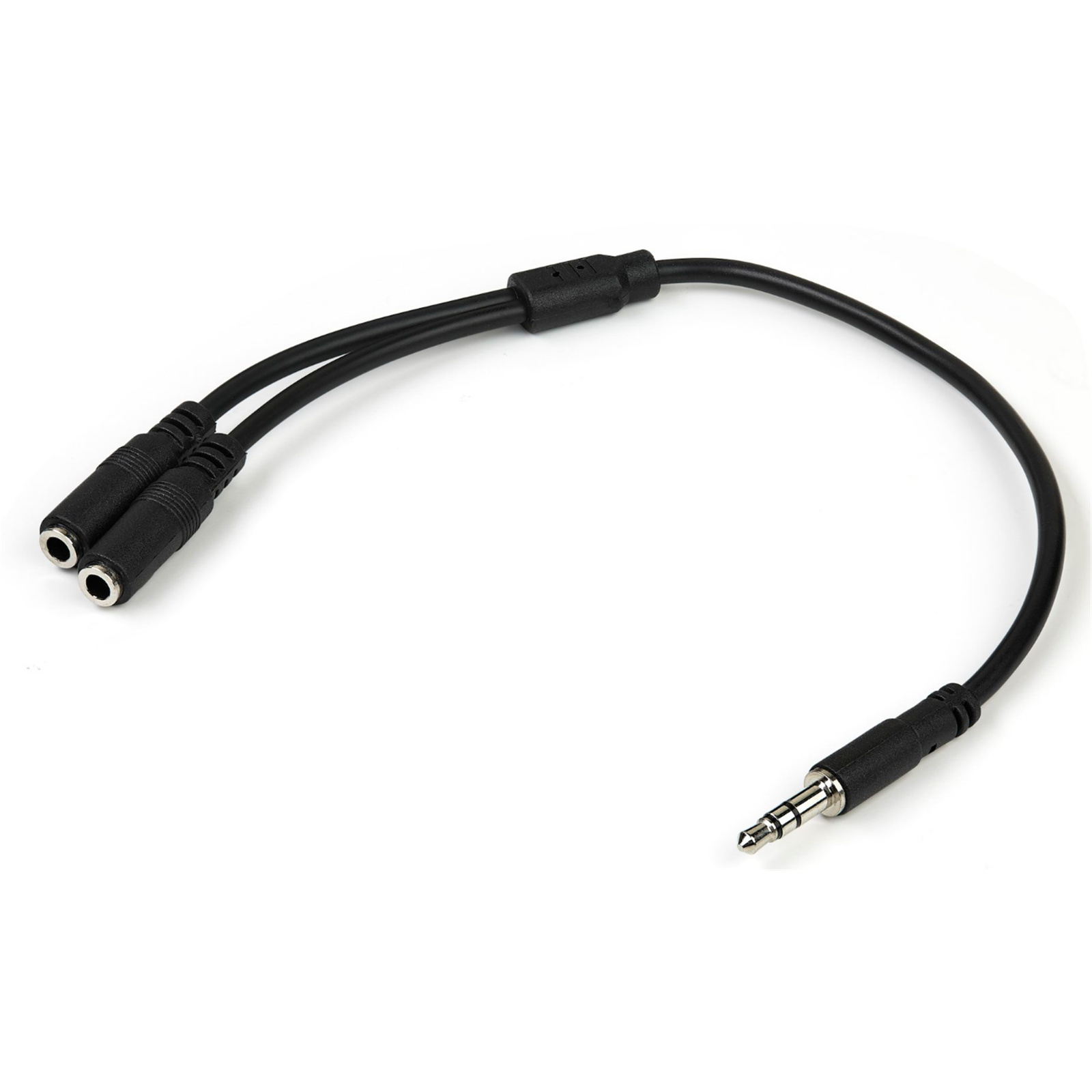 StarTech 3.5mm Audio Extension Cable - Slim Audio Splitter Y Cable and Headphone Extender - Male to 