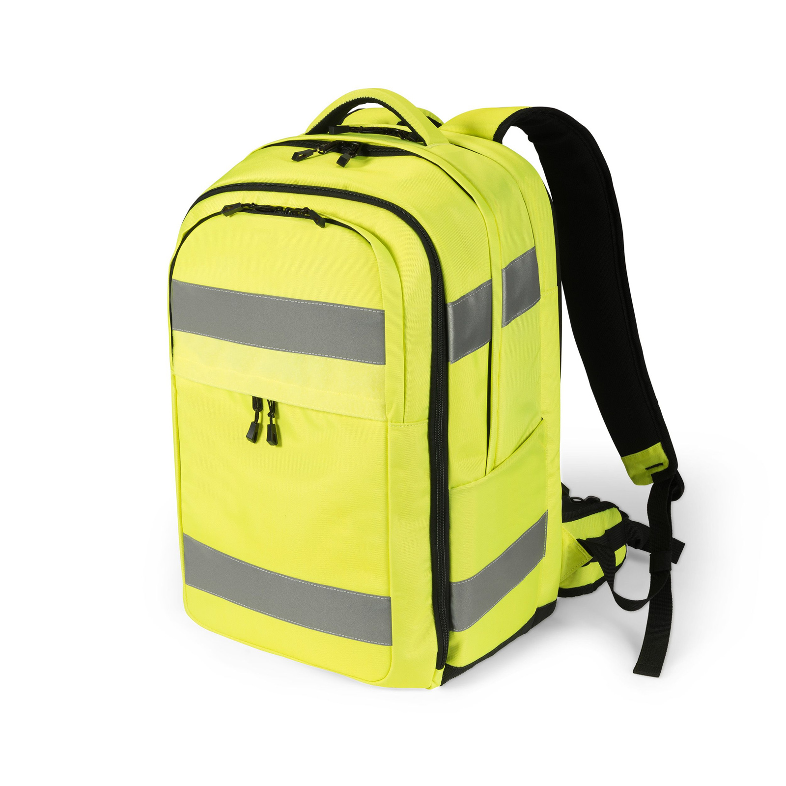Dicota Hi-Vis Reflective High-Visibility Backpack Yellow - 32-38 Litre - Suitable for laptops up to 17.3
