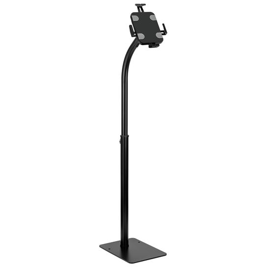 BRATECK Universal Anti-Theft Tablet Floor Stand for All 7.9-11” Tablets Built-In Height Adjust up to 1190mm Includes Security Screw to Prevent Theft. 360 Rotation. Includes Silicone & EVA Pads. Black