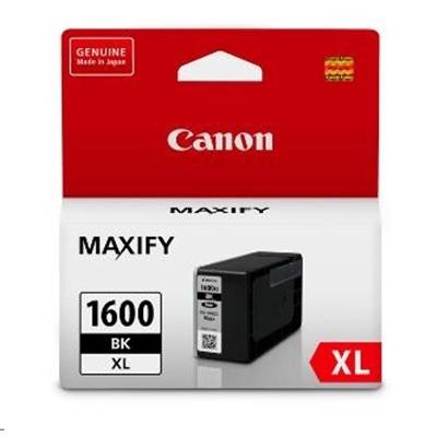 Canon PGI-1600XLBK Ink Cartridge Black, Yield 1200 pages for Canon MAXIFY MB2060, MB2360, M2160,    