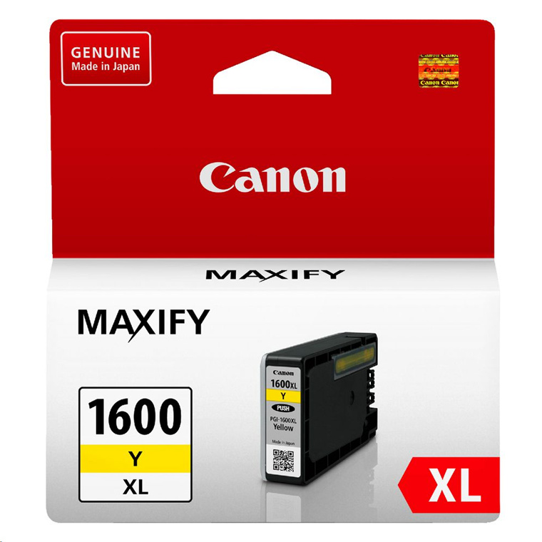 Canon PGI-1600XL Y OCN Ink Cartridge Yellow, High Yield 900 pages for Canon MB2060, MB2360, MG2160, 