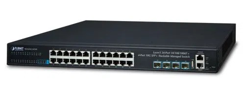Planet SGS-6341-24T4X,Layer 3 24-Port 10/100/1000T + 4-Port 10G SFP+ Stackable Managed Switch