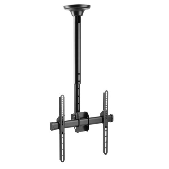 BRATECK 32''-55'' Telescopic full- motion ceiling mount. Max load: 50Kgs. VESA support up to 400x400. Profile: 560-910mm. Tilt & swivel. Hidden cable management Colour: Slate black.