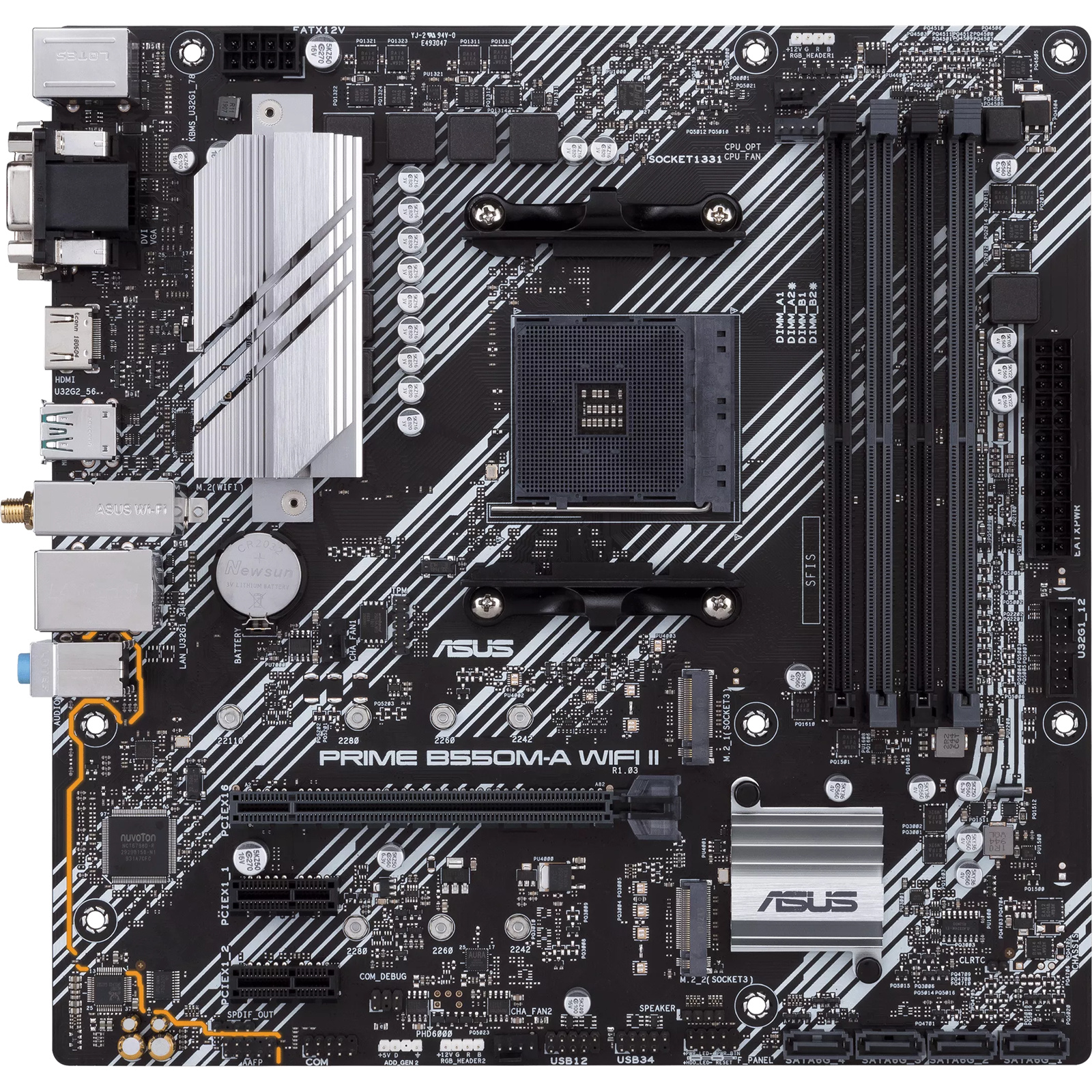 ASUS PRIME B550M-A WI-FI II MATX For AMD Ryzen 3rd Gen 5000 Series CPU,AM4, B550, 2XM.2, 4XDDR4     