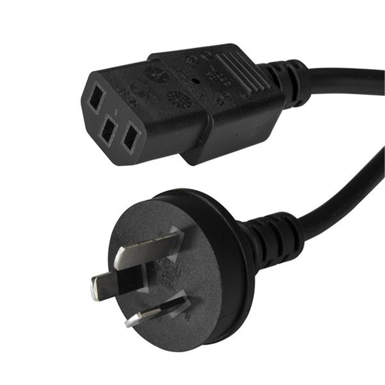 StarTech PXTA1011M BLACK  1M POWER SUPPLY CORD AS/NZS 3112 TO C13 3 Pin Plug to IEC Female Plug 10A 