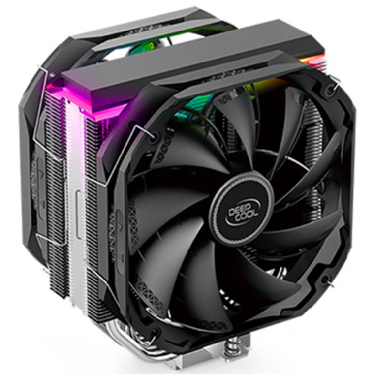 DEEPCOOL AS500 PLUS A-RGB Dual 120mm PWM Fan, CPU Cooler, Support Intel Socket LGA 1200/ 2066/ 2011/