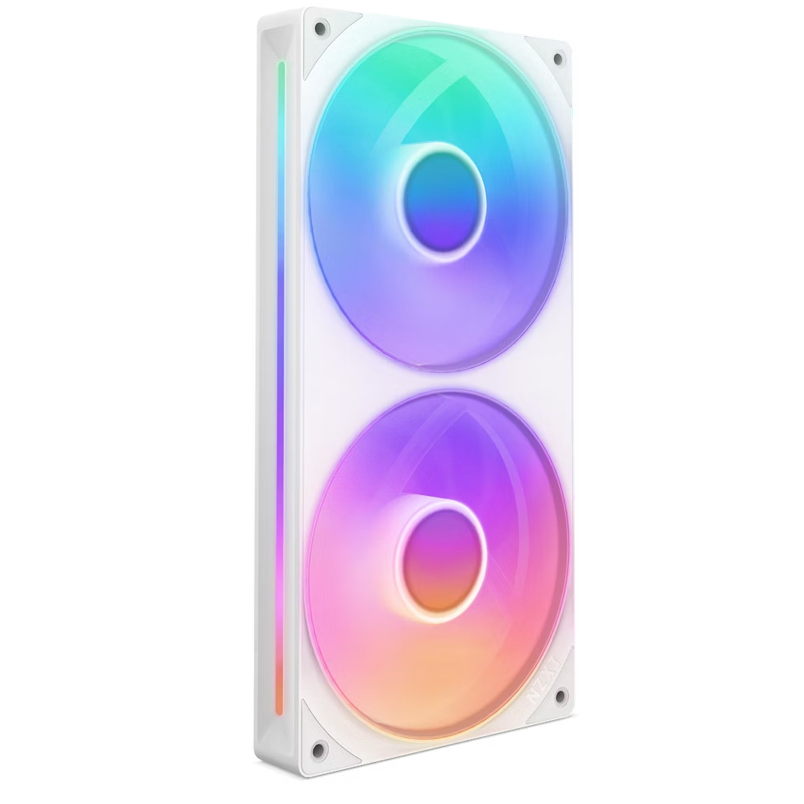NZXT F Series 240 RGB Core PWM Fan single frame with Two Fans White