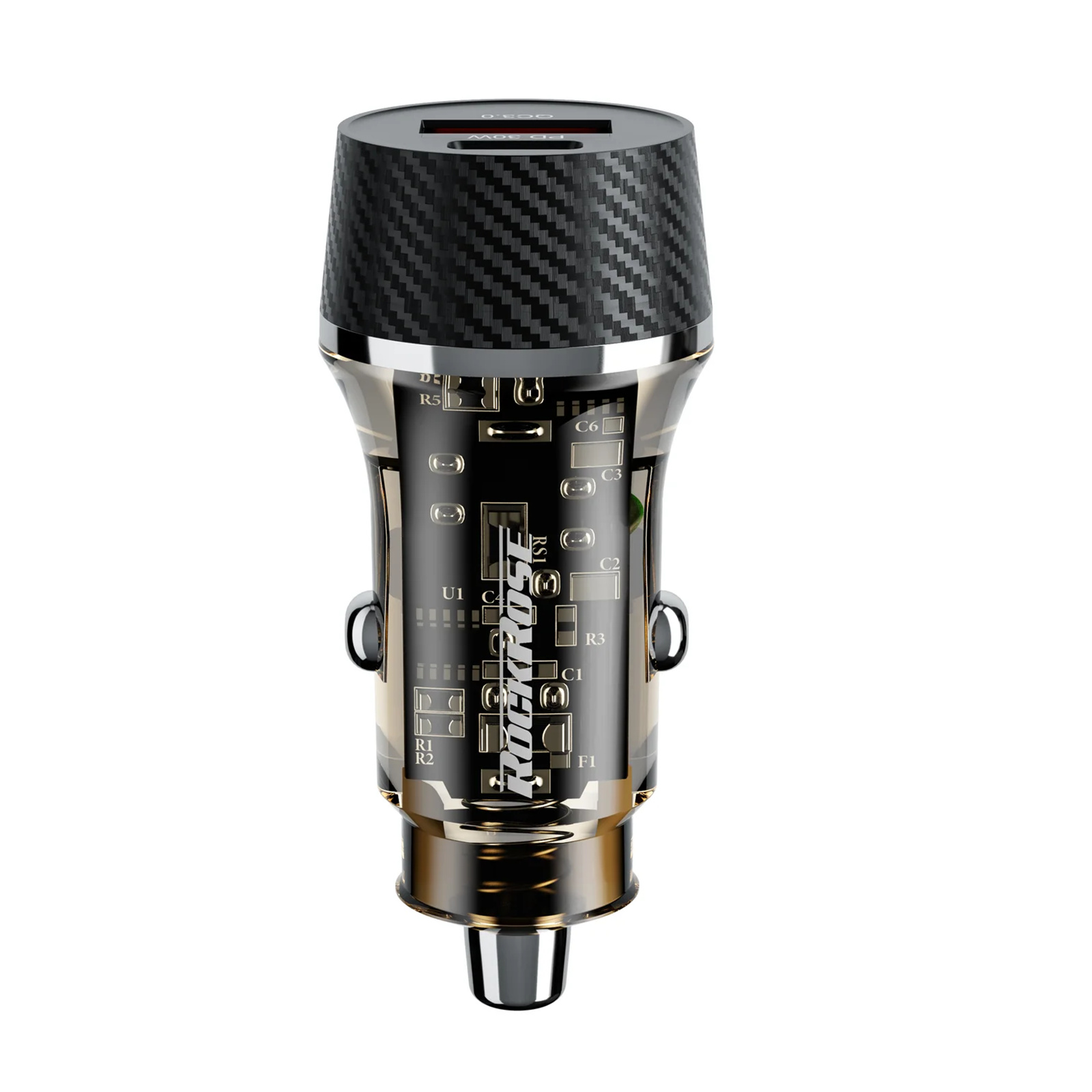 RockRose Explorer G48 Fast Car Charger - 48W Max Output & QC3.0   USB-C 30W & USB Port 18w